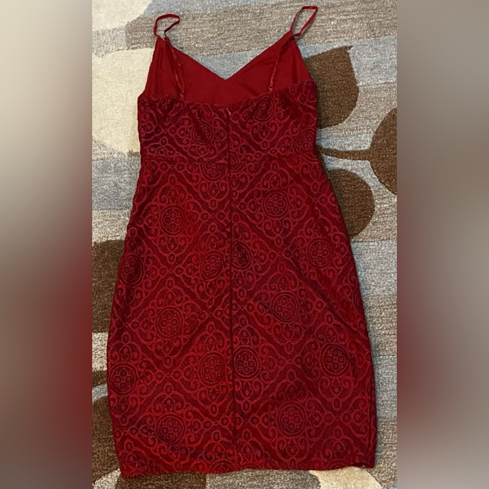 Lulus Vegas Baby Wine Red Lace Bodycon Mini Party Dre… Gem